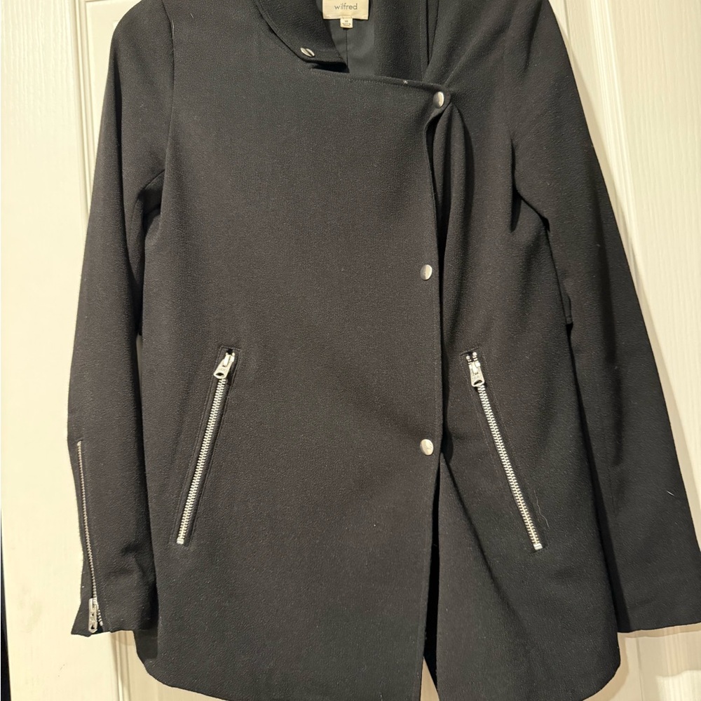 Wilfred Black Trench Coat with Silver Accents
